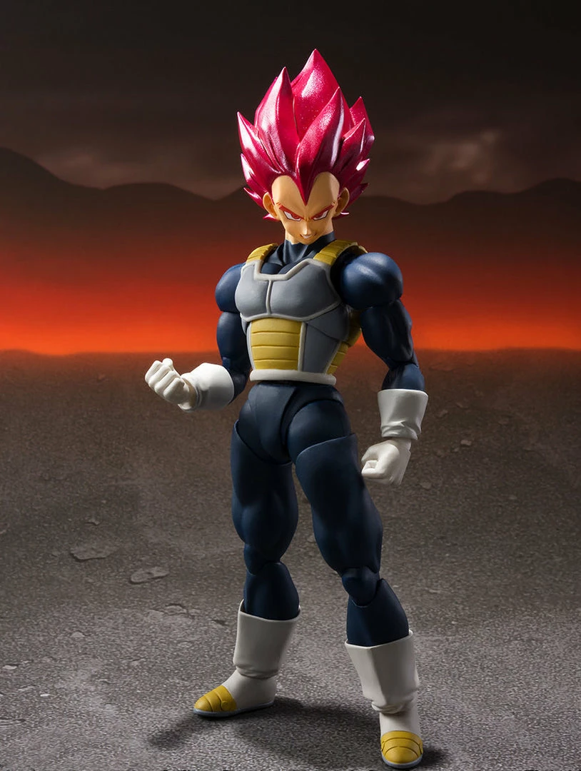 Maybang's Collectibles Bandai Tamashii Nations Dragon Ball Super S.H.Figuarts Super Saiyan God Super Saiyan Vegeta Figure 7 Maybang's Collectibles Bandai Tamashii Nations Dragon Ball Super S.H.Figuarts Super Saiyan God Super Saiyan Vegeta Figure
