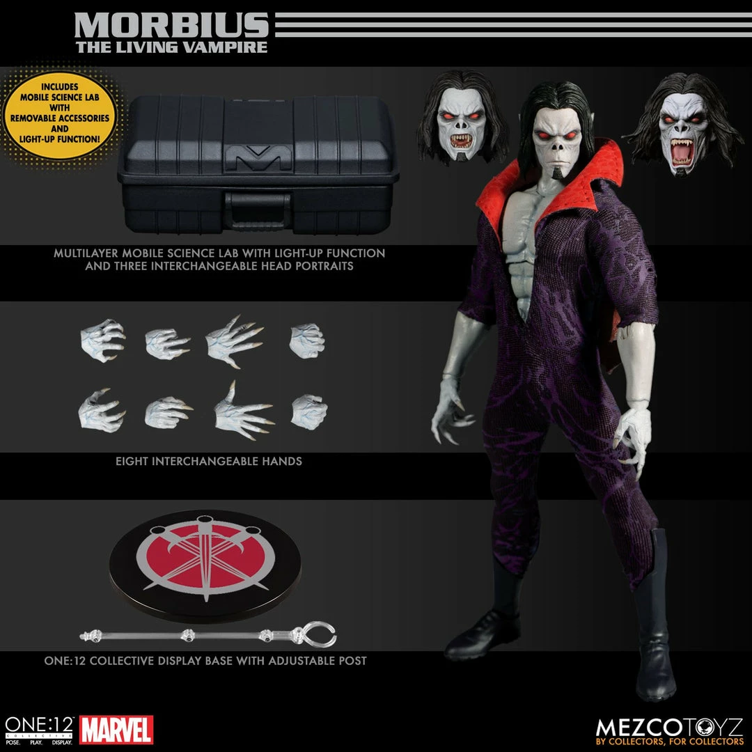 Maybang's Collectibles Mezco Toyz One:12 Collective Marvel Comic Morbius 1/12 Scale Action Figure 12 Maybang's Collectibles Mezco Toyz One:12 Collective Marvel Comic Morbius 1/12 Scale Action Figure
