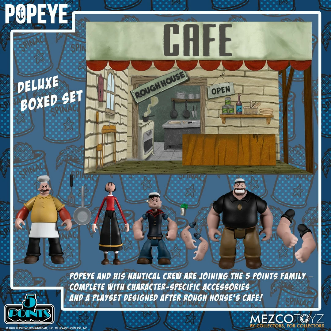Maybang's Collectibles Mezco Toys Popeye Classic Comic Strip 5 Points Deluxe Boxed Set 3 Maybang's Collectibles Mezco Toys Popeye Classic Comic Strip 5 Points Deluxe Boxed Set