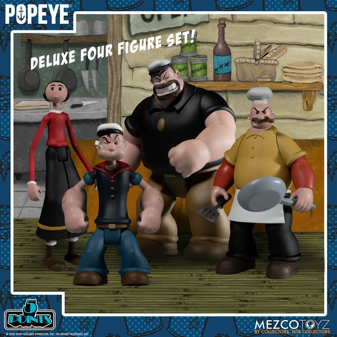 Maybang's Collectibles Mezco Toys Popeye Classic Comic Strip 5 Points Deluxe Boxed Set 2 Maybang's Collectibles Mezco Toys Popeye Classic Comic Strip 5 Points Deluxe Boxed Set