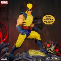 Maybang's Collectibles Mezco Toyz Marvel Comics One:12 Collective Wolverine Deluxe Steel Box Edition With Defeated Sentinel Base