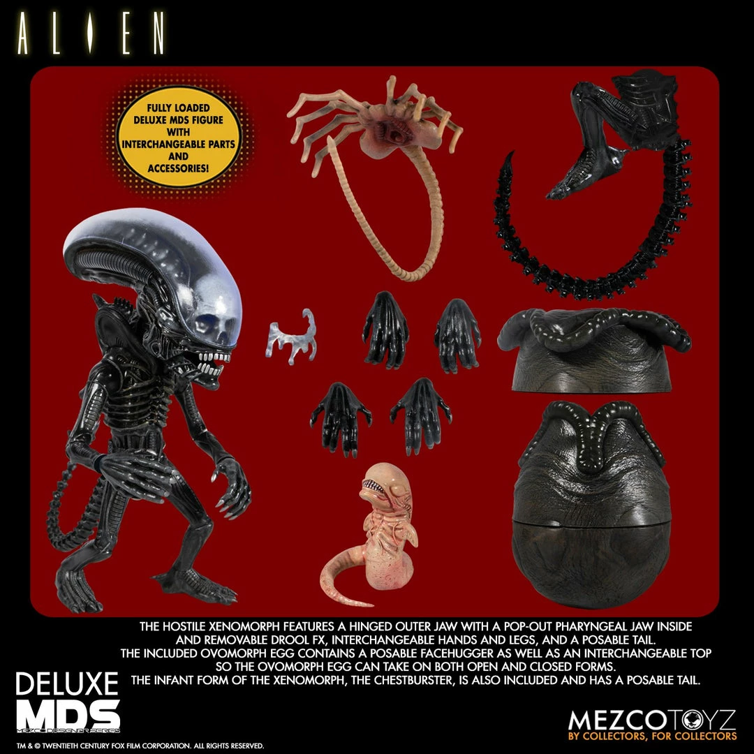 Maybang's Collectibles Mezco Toyz Mezco Designer Series MDS Alien 1979 Deluxe Alien Figure Set 9 Maybang's Collectibles Mezco Toyz Mezco Designer Series MDS Alien 1979 Deluxe Alien Figure Set