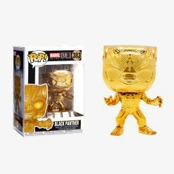 Maybang's Collectibles Funko Pop Marvel Studios 10th Anniversary Black Panther (Gold Chrome) Figure