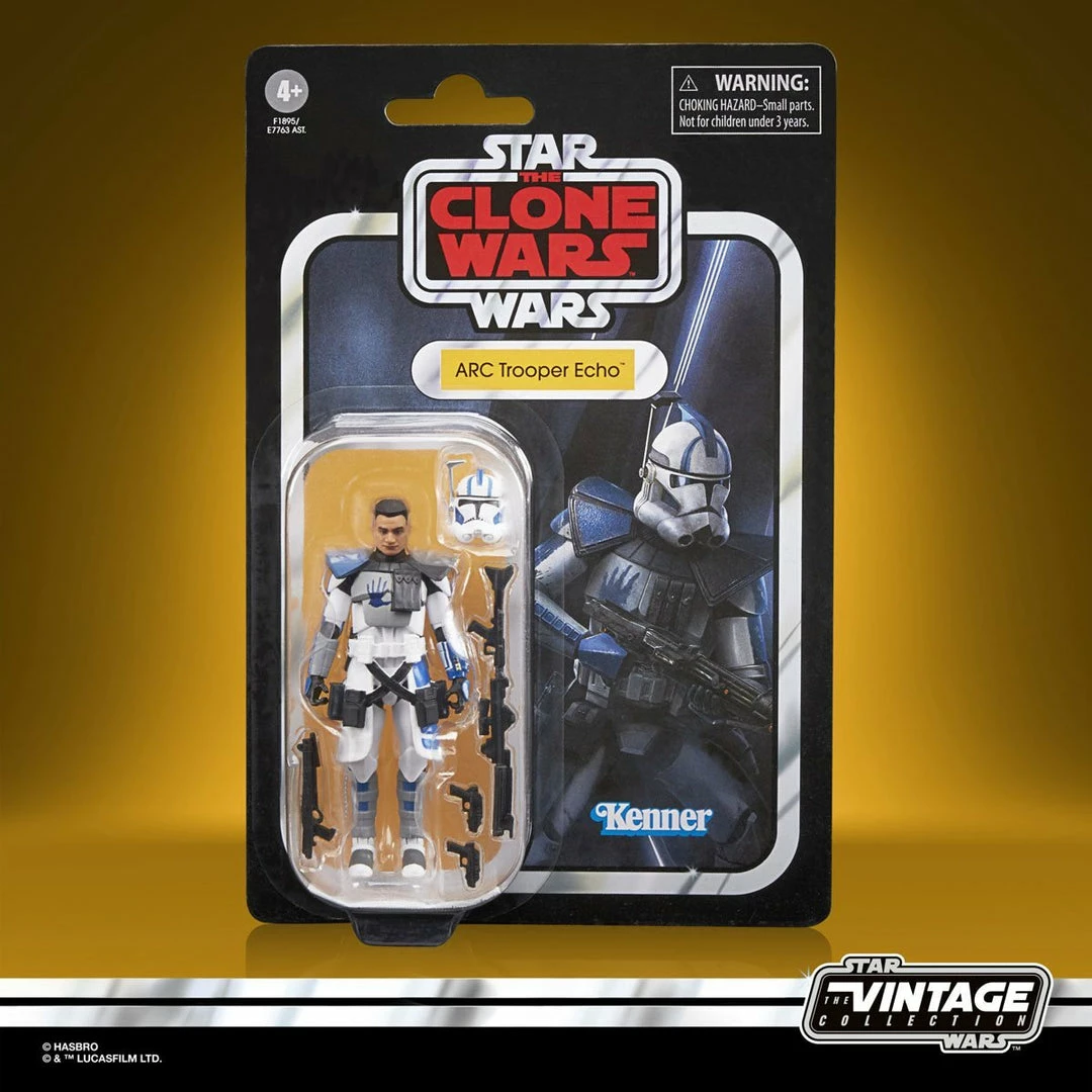 Maybang's Collectibles Hasbro Star Wars The Vintage Collection Clone Trooper Echo (The Clone Wars) 3 3/4-Inch Action Figure 7 Maybang's Collectibles Hasbro Star Wars The Vintage Collection Clone Trooper Echo (The Clone Wars) 3 3/4-Inch Action Figure