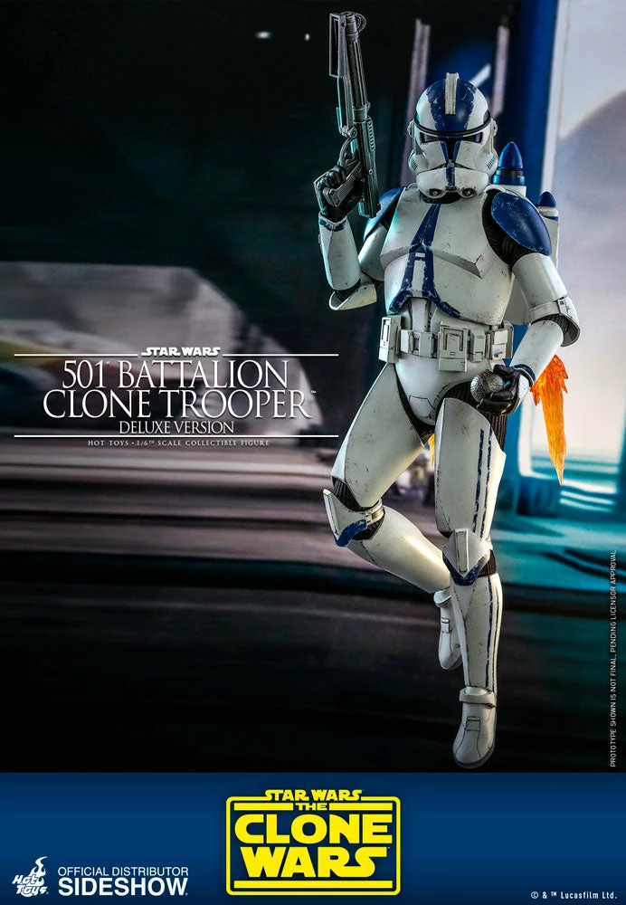 Maybang's Collectibles Hot Toys Star Wars The Clone Wars Clone Troopers 501st Battalion Clone Trooper (Deluxe) 1/6 Scale 12" Collectible Figure 2 Maybang's Collectibles Hot Toys Star Wars The Clone Wars Clone Troopers 501st Battalion Clone Trooper (Deluxe) 1/6 Scale 12" Collectible Figure
