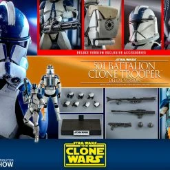 Maybang's Collectibles Hot Toys Star Wars The Clone Wars Clone Troopers 501st Battalion Clone Trooper (Deluxe) 1/6 Scale 12" Collectible Figure