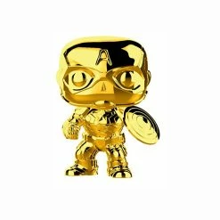 Maybang's Collectibles Funko Pop Marvel Studios 10th Anniversary Captain America (Gold Chrome) Figure