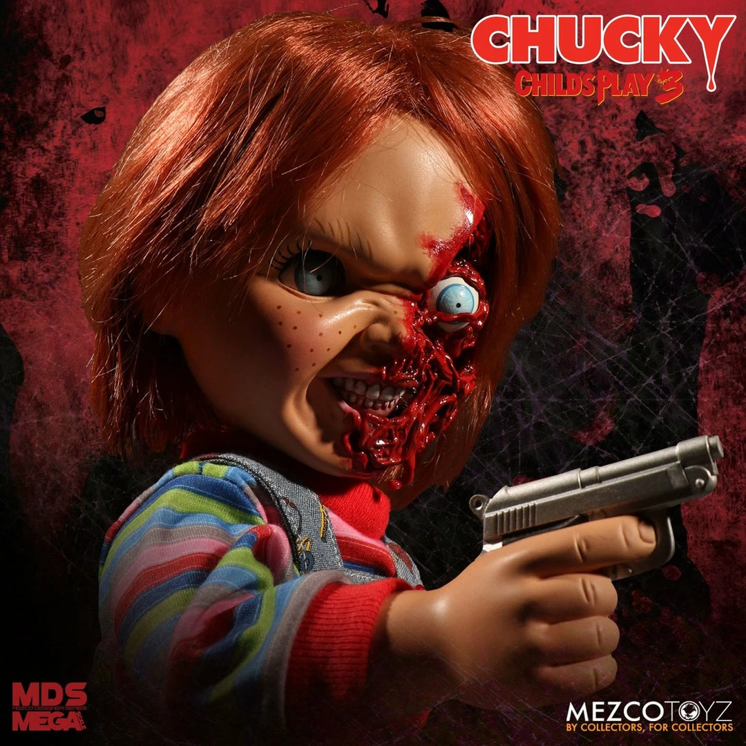 Maybang's Collectibles Mezco Toyz Child's Play 3 Designer Series Talking Pizza Face Chucky Mega Size 15" Figure 1 Maybang's Collectibles Mezco Toyz Child's Play 3 Designer Series Talking Pizza Face Chucky Mega Size 15" Figure