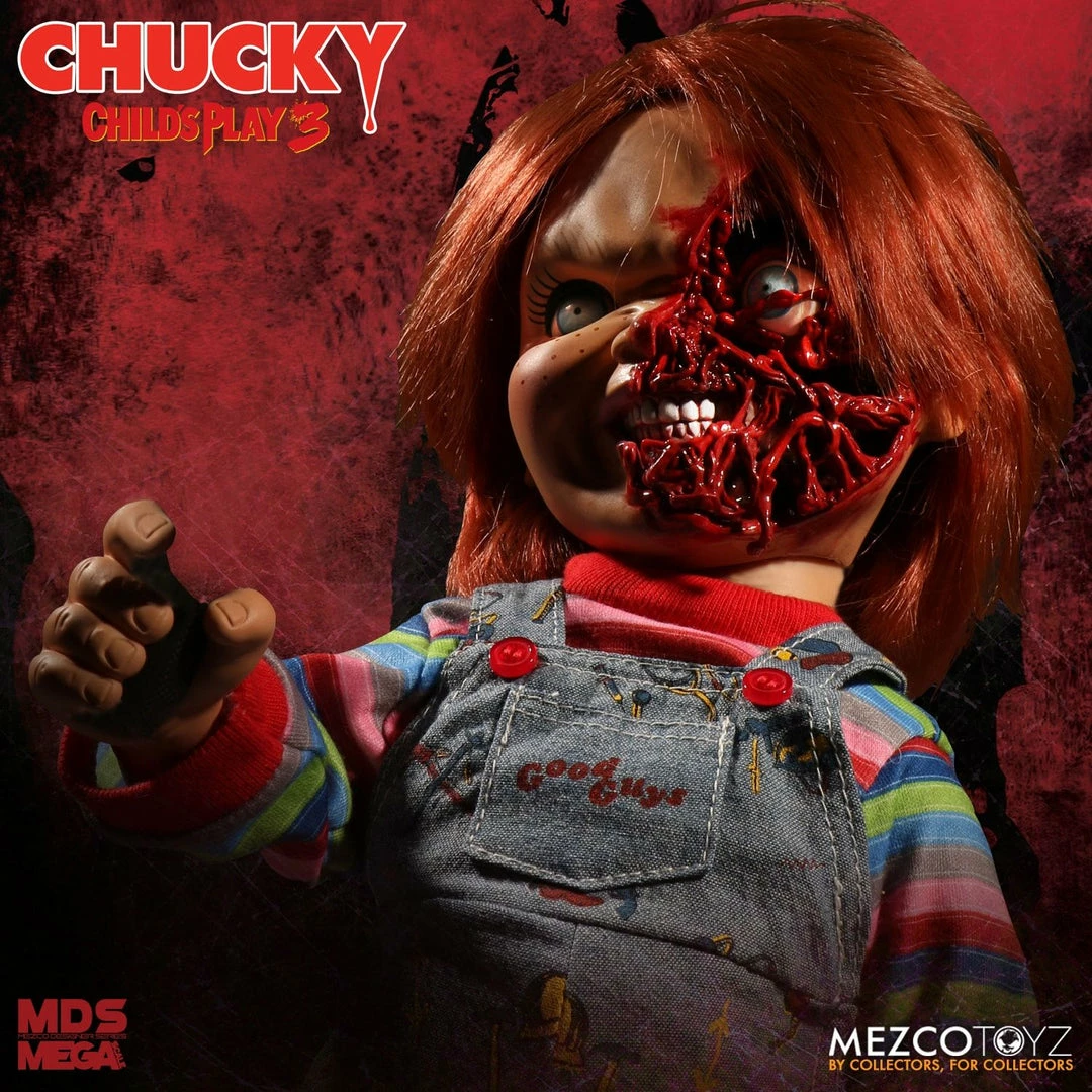 Maybang's Collectibles Mezco Toyz Child's Play 3 Designer Series Talking Pizza Face Chucky Mega Size 15" Figure 2 Maybang's Collectibles Mezco Toyz Child's Play 3 Designer Series Talking Pizza Face Chucky Mega Size 15" Figure