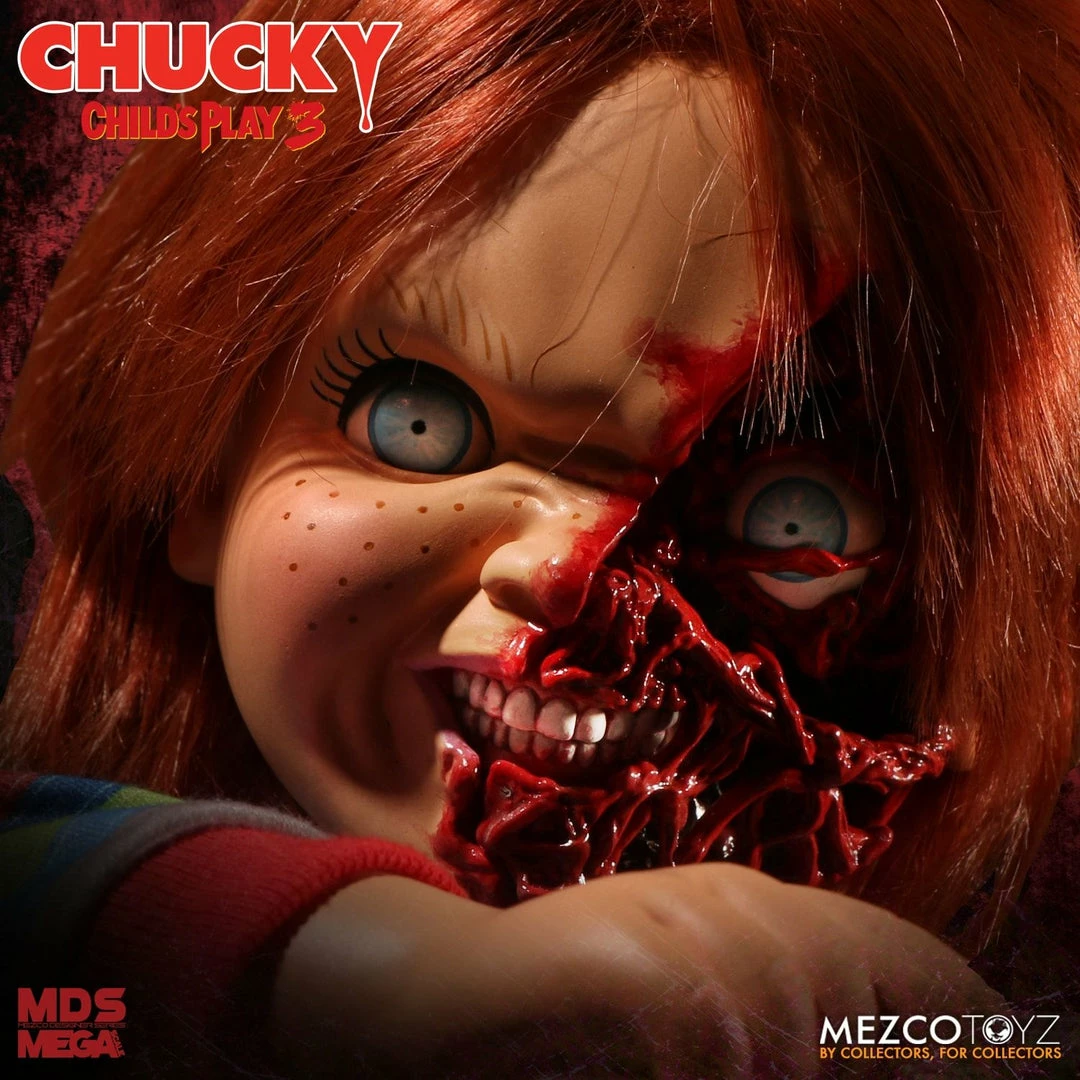 Maybang's Collectibles Mezco Toyz Child's Play 3 Designer Series Talking Pizza Face Chucky Mega Size 15" Figure 5 Maybang's Collectibles Mezco Toyz Child's Play 3 Designer Series Talking Pizza Face Chucky Mega Size 15" Figure
