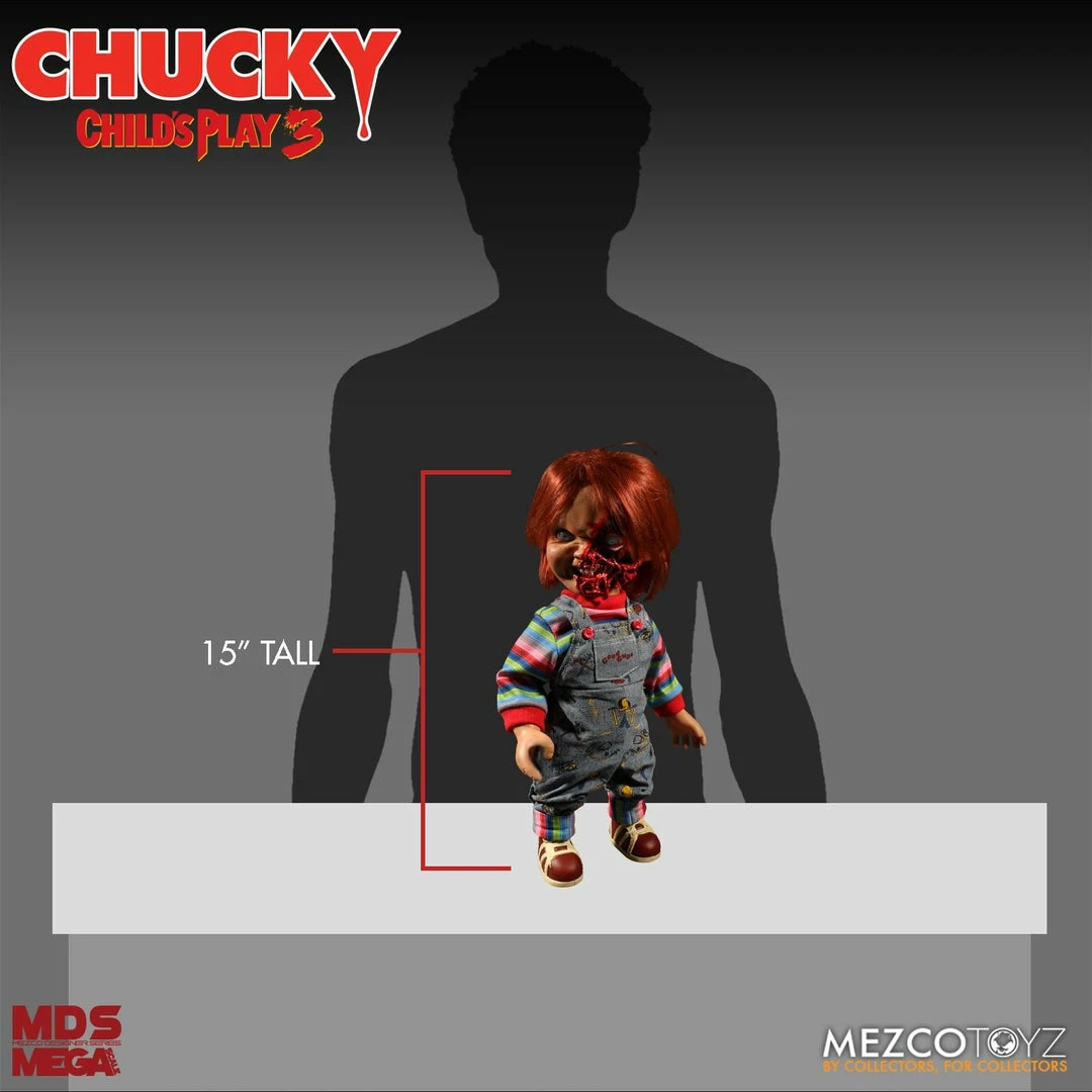 Maybang's Collectibles Mezco Toyz Child's Play 3 Designer Series Talking Pizza Face Chucky Mega Size 15" Figure 6 Maybang's Collectibles Mezco Toyz Child's Play 3 Designer Series Talking Pizza Face Chucky Mega Size 15" Figure
