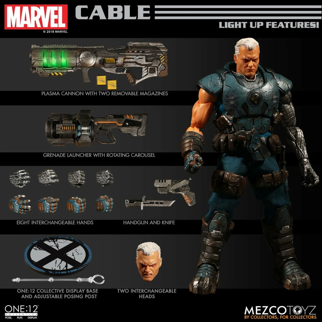 Maybang's Collectibles Mezco Toyz One:12 Collective Marvel Comics Cable 1/12 Scale Action Figure 12 Maybang's Collectibles Mezco Toyz One:12 Collective Marvel Comics Cable 1/12 Scale Action Figure