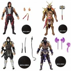 Maybang's Collectibles McFarlane Mortal Kombat Series 5 Action Figure Set Of 4 Liu Kang, Shao Kahn, Scorpion In The Shadows Variant & Sub-Zero Winter Purple Variant