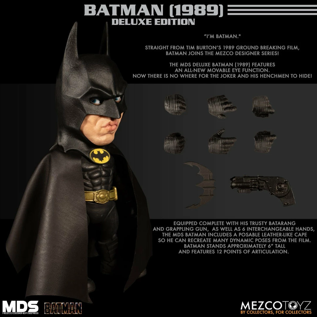 Maybang's Collectibles Mezco Toyz Designer Series Deluxe Batman (1989) 6" Action Figure 7 Maybang's Collectibles Mezco Toyz Designer Series Deluxe Batman (1989) 6" Action Figure