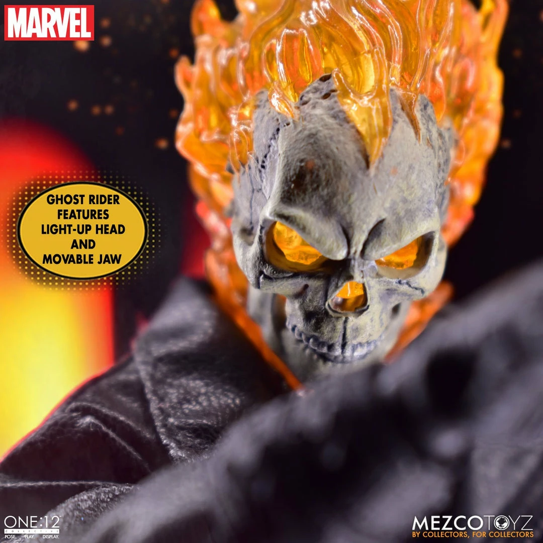 Maybang's Collectibles Mezco Toyz One:12 Collective Marvel Comics Ghost Rider & Hell Cycle 1/12 Scale Action Figure Set 4 Maybang's Collectibles Mezco Toyz One:12 Collective Marvel Comics Ghost Rider & Hell Cycle 1/12 Scale Action Figure Set