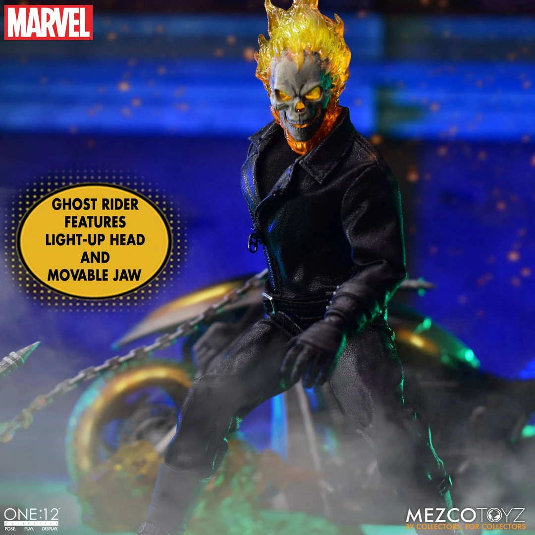 Maybang's Collectibles Mezco Toyz One:12 Collective Marvel Comics Ghost Rider & Hell Cycle 1/12 Scale Action Figure Set 14 Maybang's Collectibles Mezco Toyz One:12 Collective Marvel Comics Ghost Rider & Hell Cycle 1/12 Scale Action Figure Set