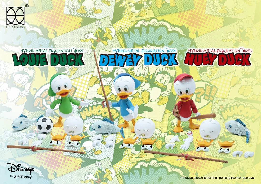 Maybang's Collectibles HEROCROSS Hybrid Metal Figuration 308 Disney Huey Dewey Louie Diecast Action Figure Boxset 2 Maybang's Collectibles HEROCROSS Hybrid Metal Figuration 308 Disney Huey Dewey Louie Diecast Action Figure Boxset