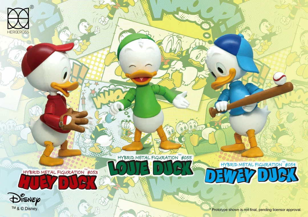 Maybang's Collectibles HEROCROSS Hybrid Metal Figuration 308 Disney Huey Dewey Louie Diecast Action Figure Boxset 1 Maybang's Collectibles HEROCROSS Hybrid Metal Figuration 308 Disney Huey Dewey Louie Diecast Action Figure Boxset