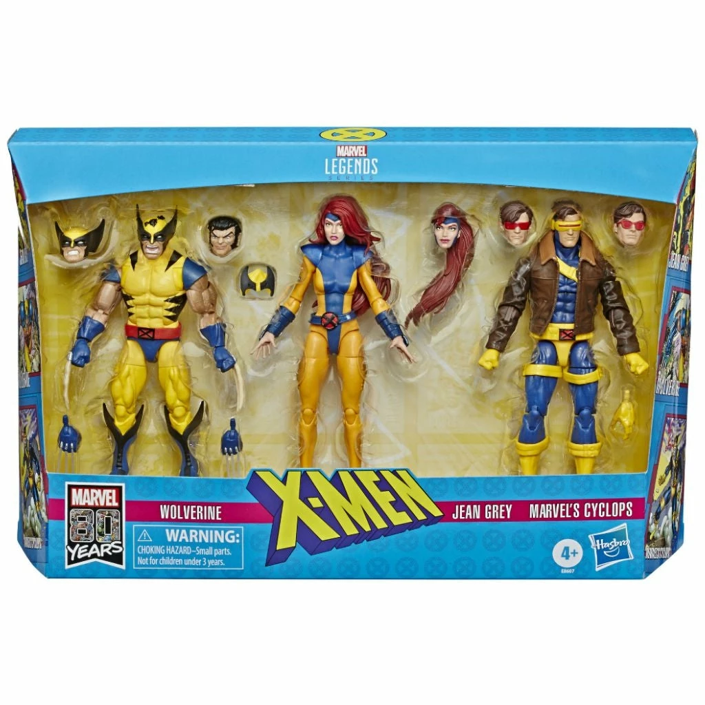 Maybang's Collectibles Hasbro Marvel Comics 80th Anniversary Marvel Legends X-Men Jean Grey, Cyclops, And Wolverine 6-Inch Action Figure 3-Pack 5 Maybang's Collectibles Hasbro Marvel Comics 80th Anniversary Marvel Legends X-Men Jean Grey, Cyclops, And Wolverine 6-Inch Action Figure 3-Pack