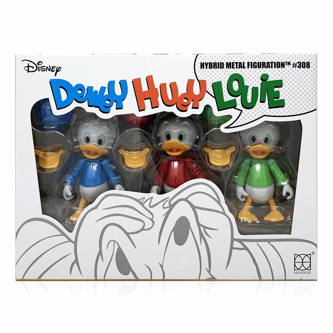 Maybang's Collectibles HEROCROSS Hybrid Metal Figuration 308 Disney Huey Dewey Louie Diecast Action Figure Boxset 4 Maybang's Collectibles HEROCROSS Hybrid Metal Figuration 308 Disney Huey Dewey Louie Diecast Action Figure Boxset