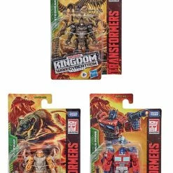 Maybang's Collectibles Hasbro Transformers War For Cybertron Kingdom Core Set Of 3 Figures Optimus Prime, Rattrap & Vertebreak