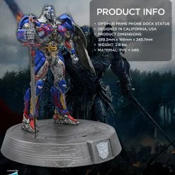 Maybang's Collectibles Hasbro Transformers The Last Knight Optimus Prime 12" Statue Smart Phone Dock (iPhone, Samsung, Android)