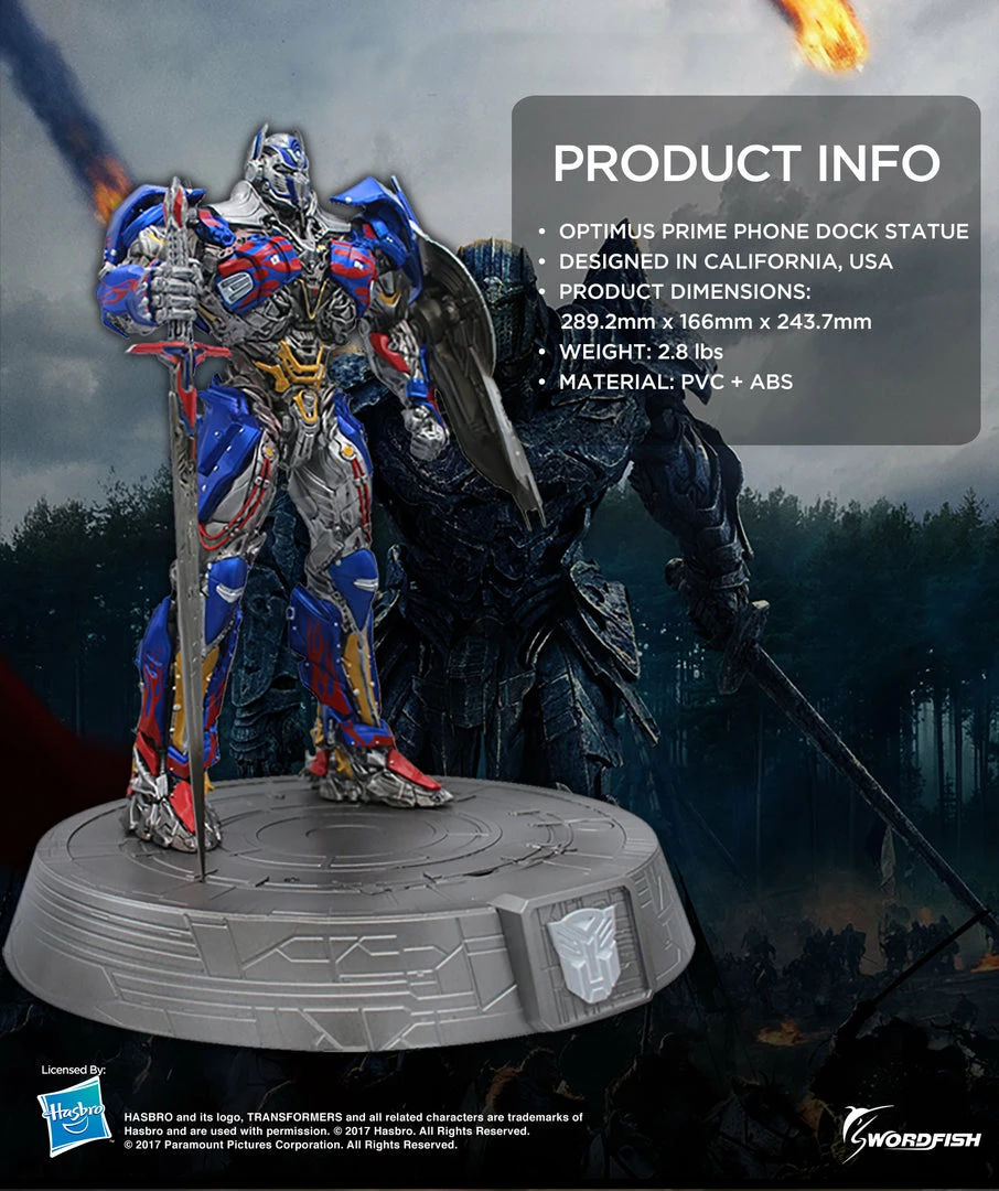 Maybang's Collectibles Hasbro Transformers The Last Knight Optimus Prime 12" Statue Smart Phone Dock (iPhone, Samsung, Android) 2 Maybang's Collectibles Hasbro Transformers The Last Knight Optimus Prime 12" Statue Smart Phone Dock (iPhone, Samsung, Android)