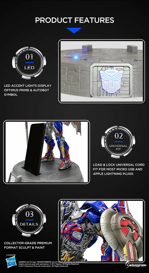 Maybang's Collectibles Hasbro Transformers The Last Knight Optimus Prime 12" Statue Smart Phone Dock (iPhone, Samsung, Android) 4 Maybang's Collectibles Hasbro Transformers The Last Knight Optimus Prime 12" Statue Smart Phone Dock (iPhone, Samsung, Android)