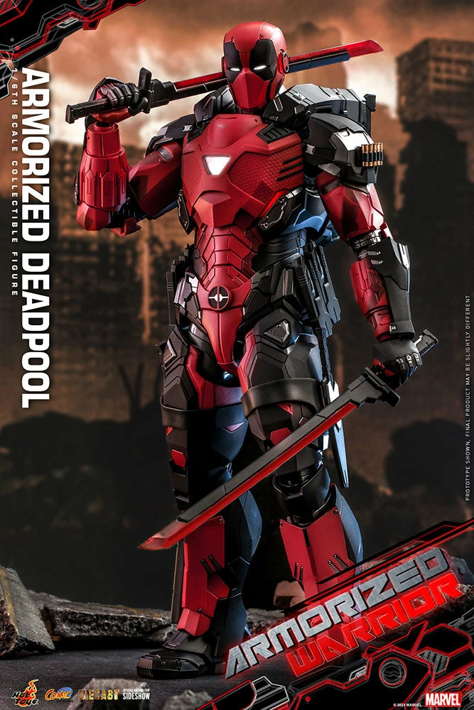 Maybang's Collectibles Hot Toys Marvel Comics Masterpiece Series Armorized Deadpool Diecast 1/6 Scale 12" Collectible Figure 2 Maybang's Collectibles Hot Toys Marvel Comics Masterpiece Series Armorized Deadpool Diecast 1/6 Scale 12" Collectible Figure