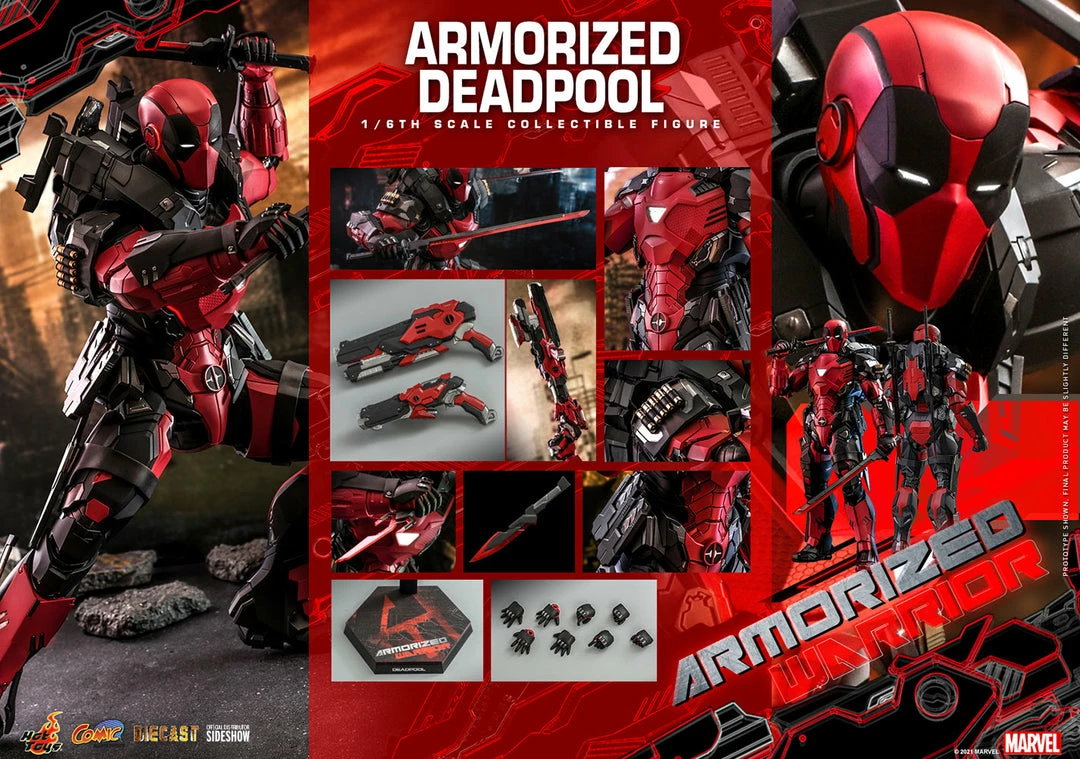 Maybang's Collectibles Hot Toys Marvel Comics Masterpiece Series Armorized Deadpool Diecast 1/6 Scale 12" Collectible Figure 17 Maybang's Collectibles Hot Toys Marvel Comics Masterpiece Series Armorized Deadpool Diecast 1/6 Scale 12" Collectible Figure