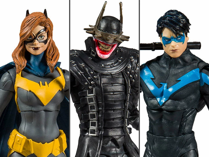 Maybang's Collectibles McFarlane DC Multiverse Set Of 3 Action Figures Dark Nights: Metal, Nightwing & Batgirl (DC Rebirth Build-A-Batmobile) 1 Maybang's Collectibles McFarlane DC Multiverse Set Of 3 Action Figures Dark Nights: Metal, Nightwing & Batgirl (DC Rebirth Build-A-Batmobile)
