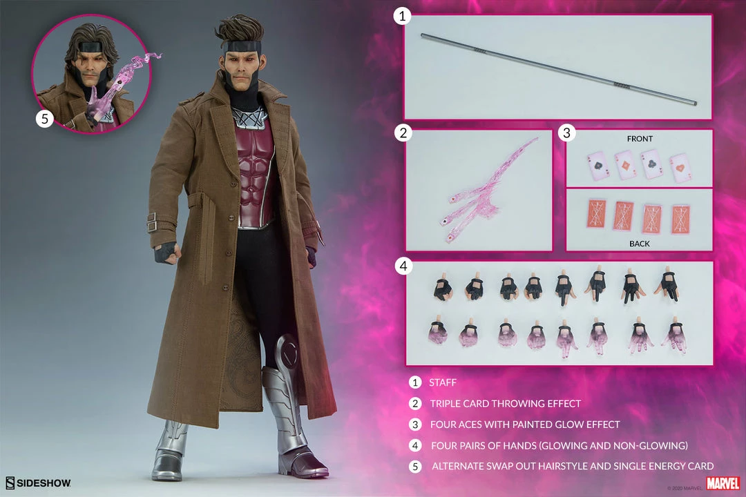 Maybang's Collectibles Sideshow Marvel Comics X-Men Gambit Deluxe 1/6 Scale 12" Collectible Figure Sideshow Collectibles 15 Maybang's Collectibles Sideshow Marvel Comics X-Men Gambit Deluxe 1/6 Scale 12" Collectible Figure Sideshow Collectibles