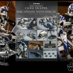 Maybang's Collectibles Hot Toys Star Wars: The Clone Wars Heavy Weapons Clone Trooper And BARC Speeder With Sidecar
