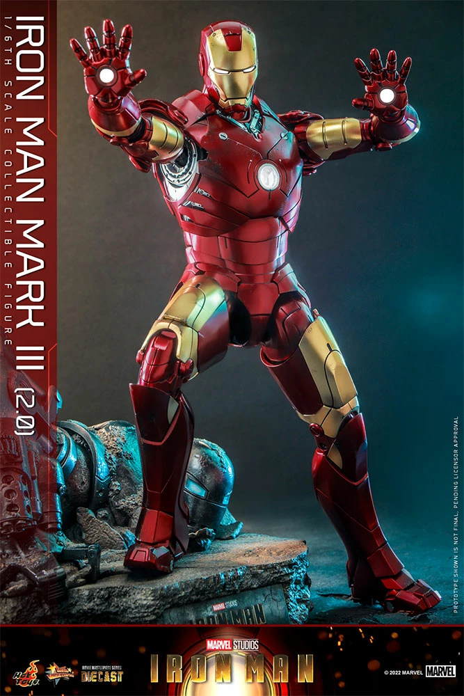Maybang's Collectibles Hot Toys Marvel Comics Iron Man (2008) Iron Man Mark III (2.0) Diecast 1/6 Scale 12" Collectible Figure Sixth Scale Figure 6 Maybang's Collectibles Hot Toys Marvel Comics Iron Man (2008) Iron Man Mark III (2.0) Diecast 1/6 Scale 12" Collectible Figure Sixth Scale Figure