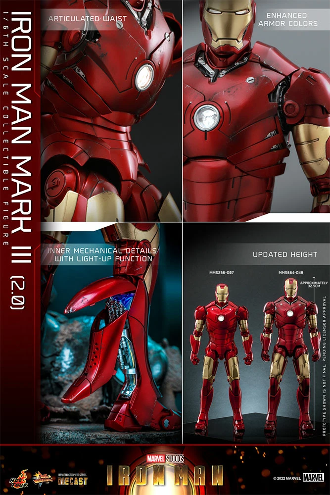 Maybang's Collectibles Hot Toys Marvel Comics Iron Man (2008) Iron Man Mark III (2.0) Diecast 1/6 Scale 12" Collectible Figure Sixth Scale Figure 19 Maybang's Collectibles Hot Toys Marvel Comics Iron Man (2008) Iron Man Mark III (2.0) Diecast 1/6 Scale 12" Collectible Figure Sixth Scale Figure