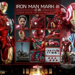 Maybang's Collectibles Hot Toys Marvel Comics Iron Man (2008) Iron Man Mark III (2.0) Diecast 1/6 Scale 12" Collectible Figure Sixth Scale Figure 39 Maybang's Collectibles Hot Toys Marvel Comics Iron Man (2008) Iron Man Mark III (2.0) Diecast 1/6 Scale 12