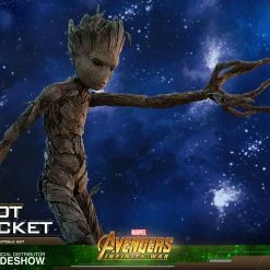 Vendor-unknown Hot Toys Marvel Avengers Infinity War Groot & Rocket 1/6 Scale Figure Set