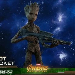 Vendor-unknown Hot Toys Marvel Avengers Infinity War Groot & Rocket 1/6 Scale Figure Set
