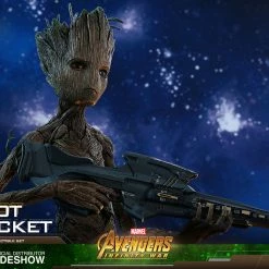Vendor-unknown Hot Toys Marvel Avengers Infinity War Groot & Rocket 1/6 Scale Figure Set