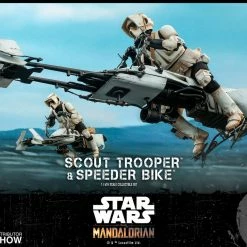 Maybang's Collectibles Hot Toys Star Wars The Mandalorian - Television Masterpiece Series Scout Trooper And Speeder Bike 1/6 Scale Collectible Figure Set
