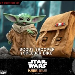 Maybang's Collectibles Hot Toys Star Wars The Mandalorian - Television Masterpiece Series Scout Trooper And Speeder Bike 1/6 Scale Collectible Figure Set