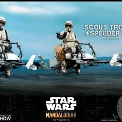 Maybang's Collectibles Hot Toys Star Wars The Mandalorian - Television Masterpiece Series Scout Trooper And Speeder Bike 1/6 Scale Collectible Figure Set