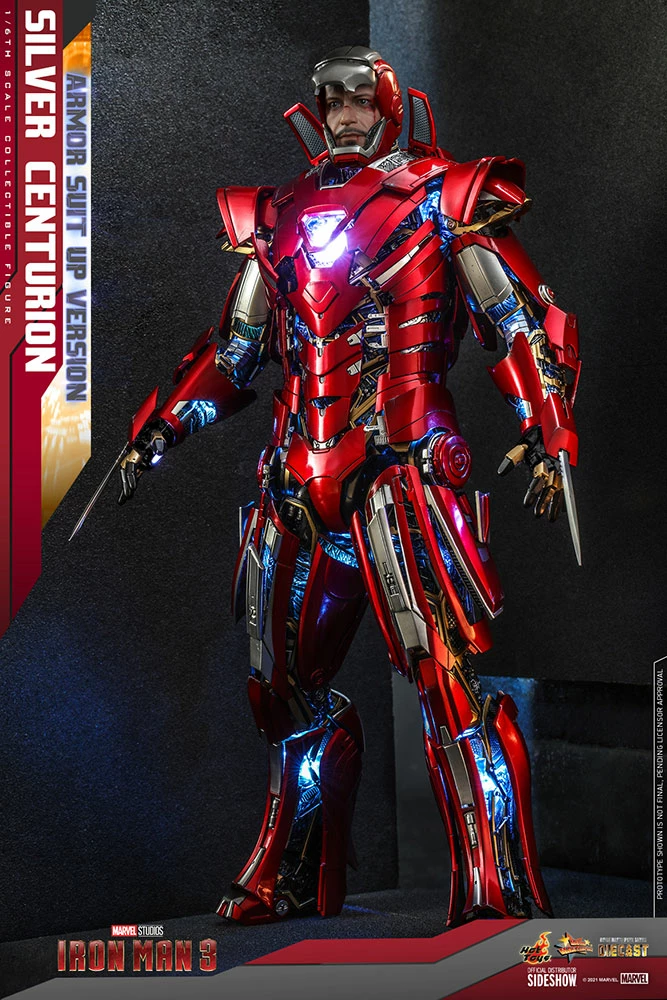 Maybang's Collectibles Hot Toys Marvel Comics Iron Man 3 Iron Man Silver Centurion (Armor Suit Up Version) Diecast 1/6 Scale 12" Collectible Figure 3 Maybang's Collectibles Hot Toys Marvel Comics Iron Man 3 Iron Man Silver Centurion (Armor Suit Up Version) Diecast 1/6 Scale 12" Collectible Figure