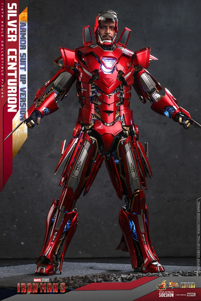 Maybang's Collectibles Hot Toys Marvel Comics Iron Man 3 Iron Man Silver Centurion (Armor Suit Up Version) Diecast 1/6 Scale 12" Collectible Figure 4 Maybang's Collectibles Hot Toys Marvel Comics Iron Man 3 Iron Man Silver Centurion (Armor Suit Up Version) Diecast 1/6 Scale 12" Collectible Figure