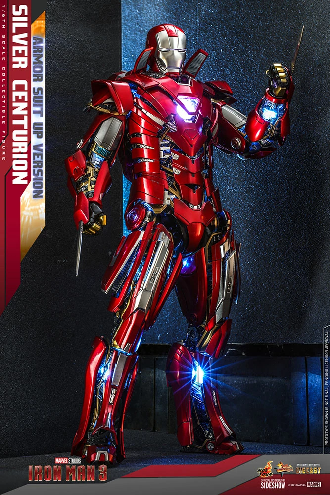 Maybang's Collectibles Hot Toys Marvel Comics Iron Man 3 Iron Man Silver Centurion (Armor Suit Up Version) Diecast 1/6 Scale 12" Collectible Figure 5 Maybang's Collectibles Hot Toys Marvel Comics Iron Man 3 Iron Man Silver Centurion (Armor Suit Up Version) Diecast 1/6 Scale 12" Collectible Figure