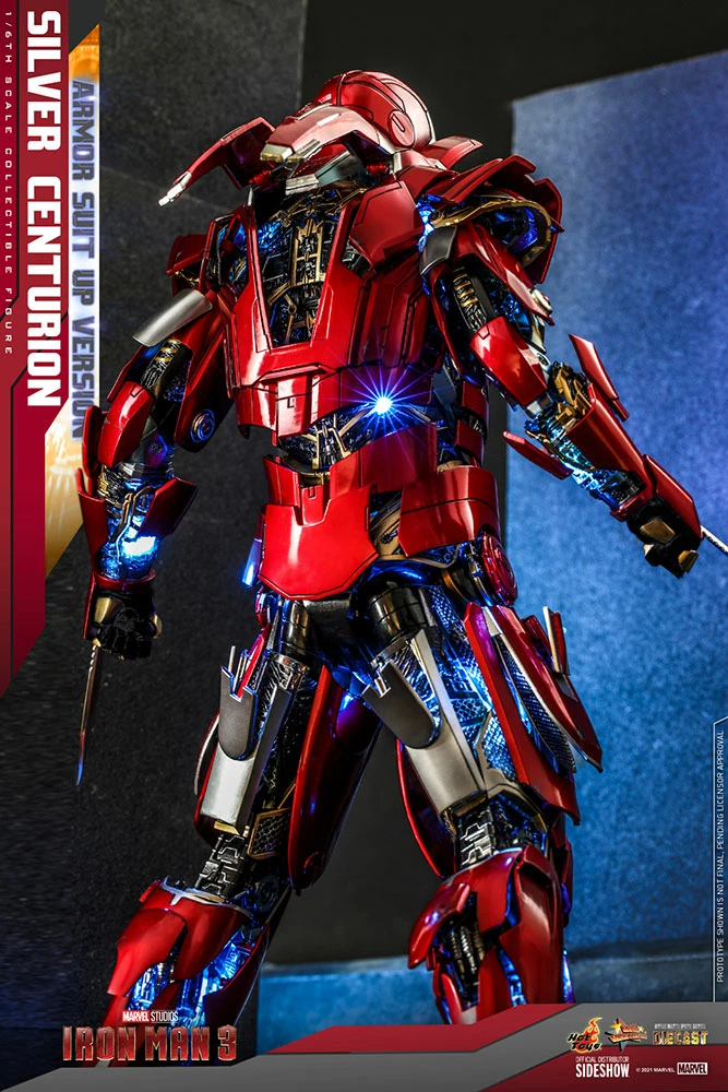 Maybang's Collectibles Hot Toys Marvel Comics Iron Man 3 Iron Man Silver Centurion (Armor Suit Up Version) Diecast 1/6 Scale 12" Collectible Figure 11 Maybang's Collectibles Hot Toys Marvel Comics Iron Man 3 Iron Man Silver Centurion (Armor Suit Up Version) Diecast 1/6 Scale 12" Collectible Figure