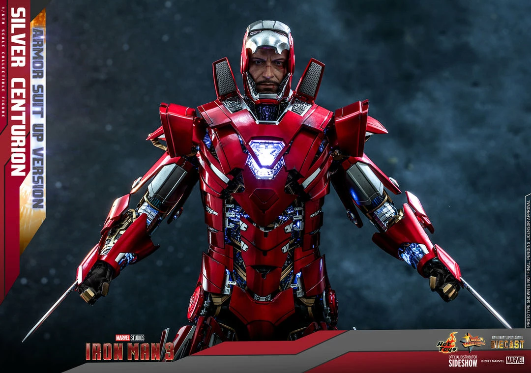 Maybang's Collectibles Hot Toys Marvel Comics Iron Man 3 Iron Man Silver Centurion (Armor Suit Up Version) Diecast 1/6 Scale 12" Collectible Figure 12 Maybang's Collectibles Hot Toys Marvel Comics Iron Man 3 Iron Man Silver Centurion (Armor Suit Up Version) Diecast 1/6 Scale 12" Collectible Figure