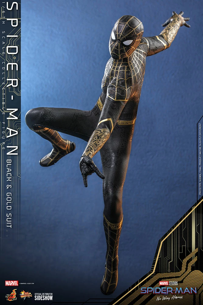 Maybang's Collectibles Hot Toys Marvel Spider-Man: No Way Home Spider-Man (Black & Gold Suit) 1/6 Scale 12" Collectible Figure 2 Maybang's Collectibles Hot Toys Marvel Spider-Man: No Way Home Spider-Man (Black & Gold Suit) 1/6 Scale 12" Collectible Figure