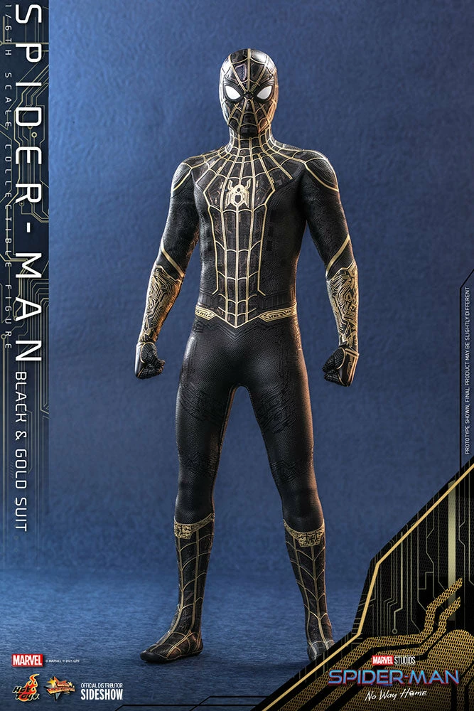 Maybang's Collectibles Hot Toys Marvel Spider-Man: No Way Home Spider-Man (Black & Gold Suit) 1/6 Scale 12" Collectible Figure 5 Maybang's Collectibles Hot Toys Marvel Spider-Man: No Way Home Spider-Man (Black & Gold Suit) 1/6 Scale 12" Collectible Figure