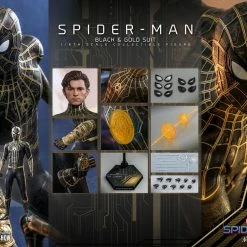 Maybang's Collectibles Hot Toys Marvel Spider-Man: No Way Home Spider-Man (Black & Gold Suit) 1/6 Scale 12" Collectible Figure 19 Maybang's Collectibles Hot Toys Marvel Spider-Man: No Way Home Spider-Man (Black & Gold Suit) 1/6 Scale 12
